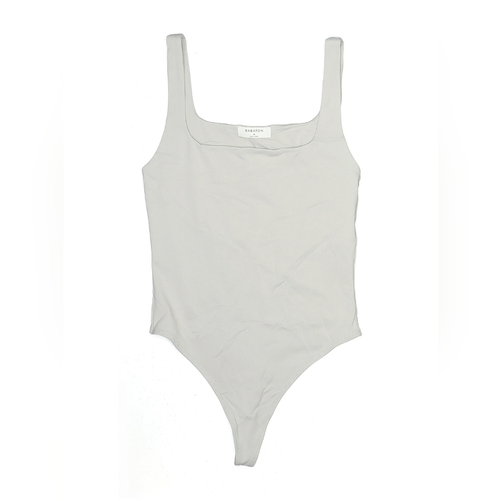 .. Babaton Contour Square-Neck Bodysuit, Pearl Gray (M)
